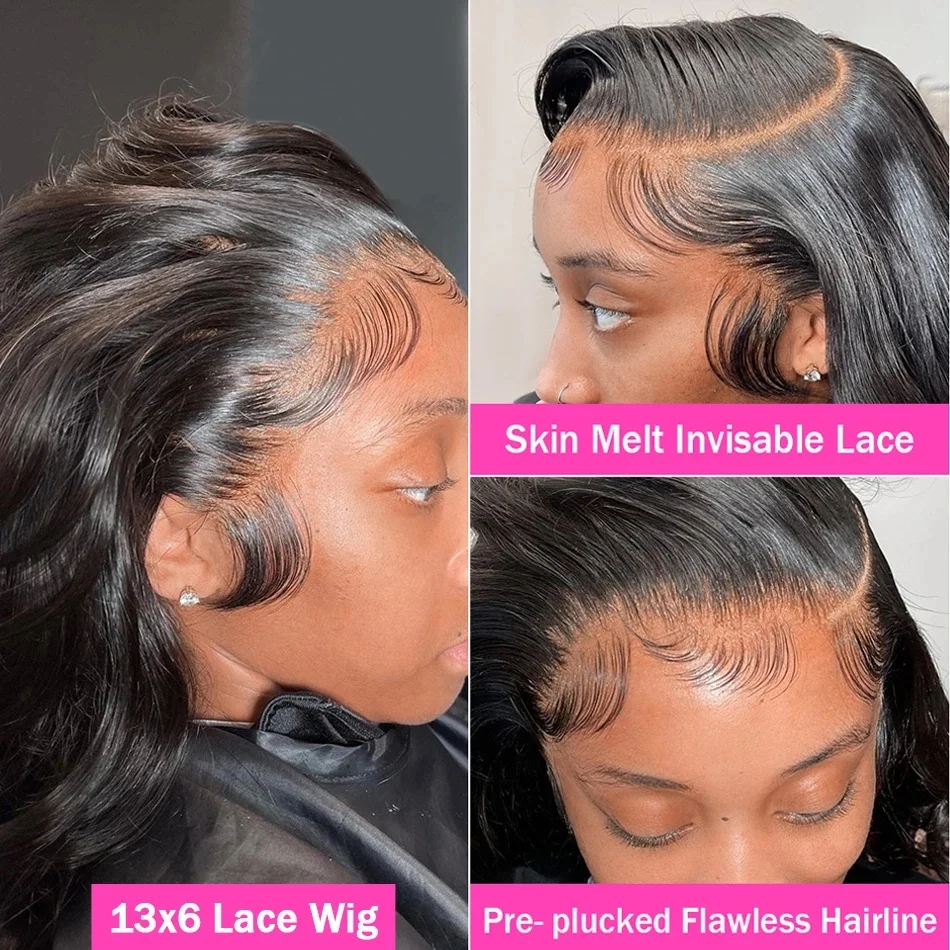 13x6 13x4 Body Wave Human Hair Front Wig 40 Inch HD Transparent Lace