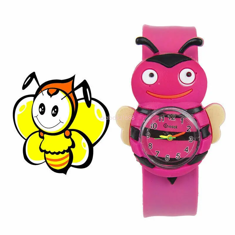 Digital Cartoon Boys Wrist Watch Slap Snap Fashion Girls Silicone Electronic Children Kids Watches