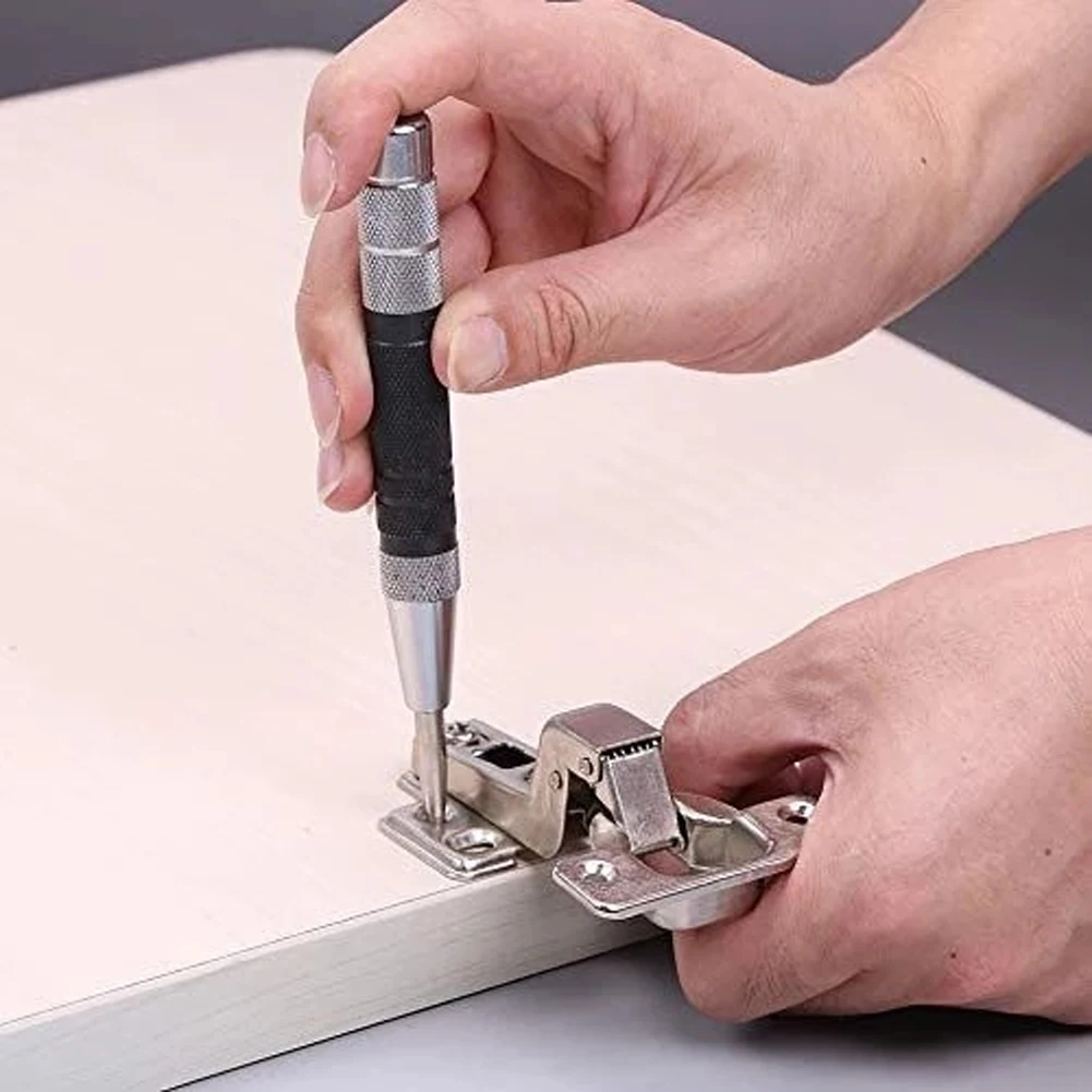 Perforadora central automática, localizador de punzones tipo resorte, marca de acero rico en carbono en madera, Metal, acero, herramienta de punzonado de aluminio, 1 Uds.