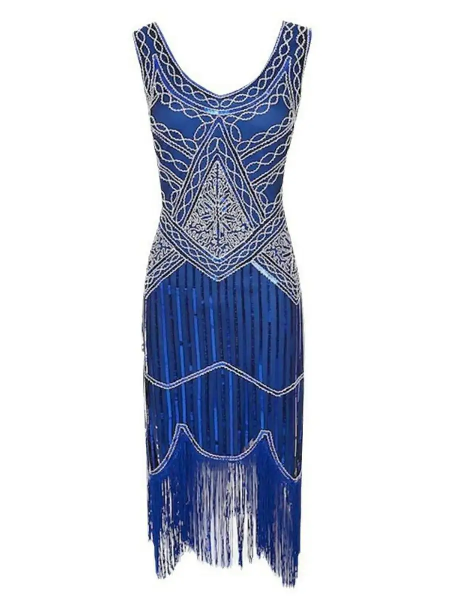 Retro Tassel Dr for Stage Performance And Dance Par 920S Sle Polyester Material Spring Collection by xiao