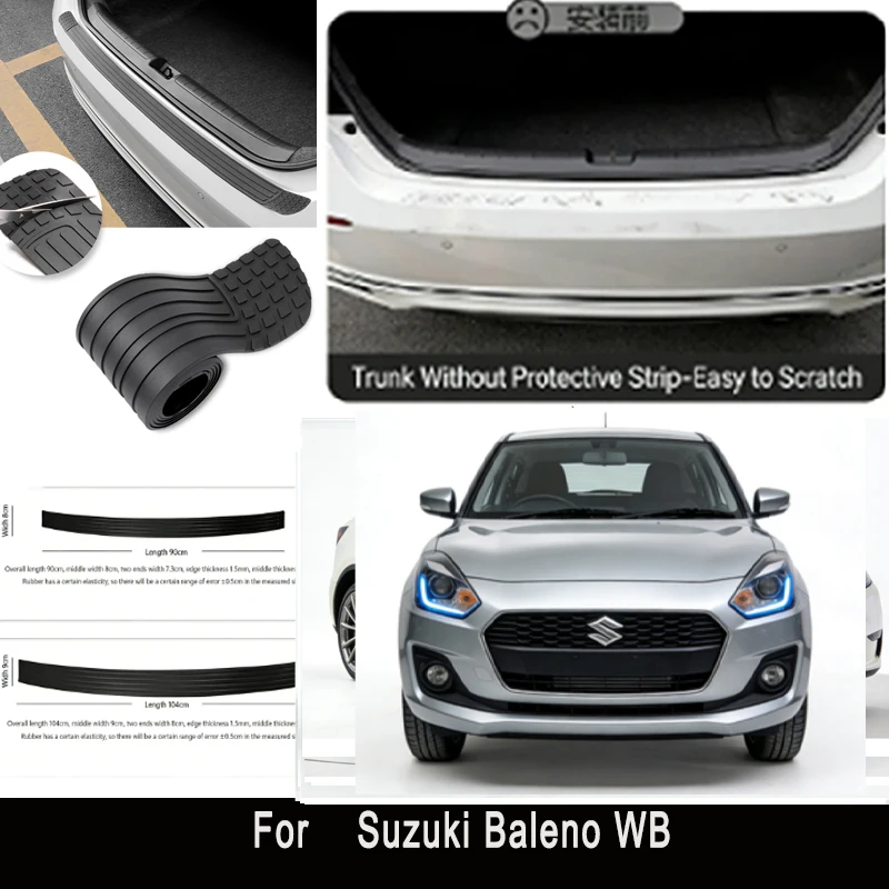 

Наклейка-защита заднего бампера для Suzuki Baleno WB, накладка на задний бампер, защита от царапин и ударов, декоративная полоса