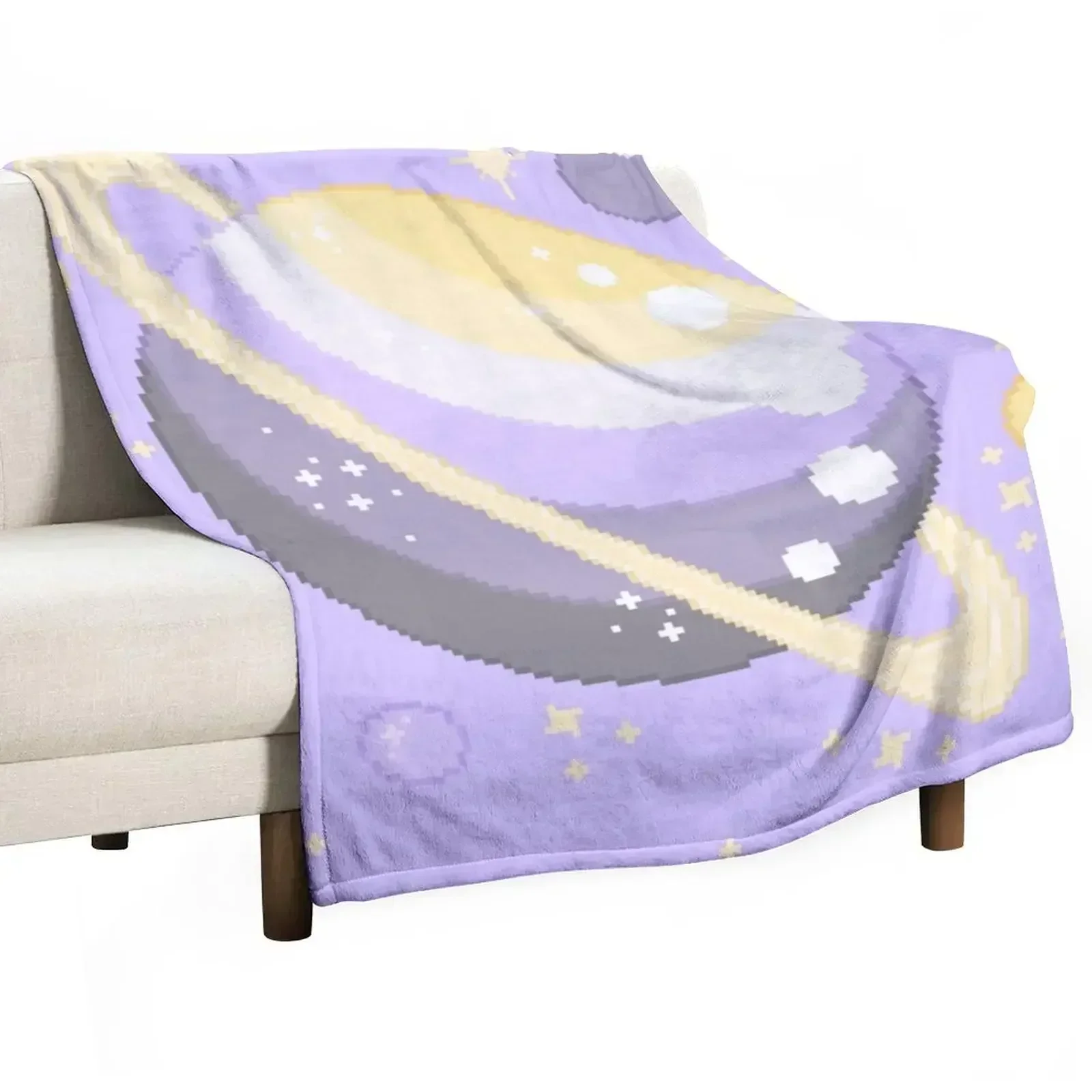 Nonbinary Pride Pixel Planet Throw Blanket Thin Soft Blanket for Summer Night Sleeping