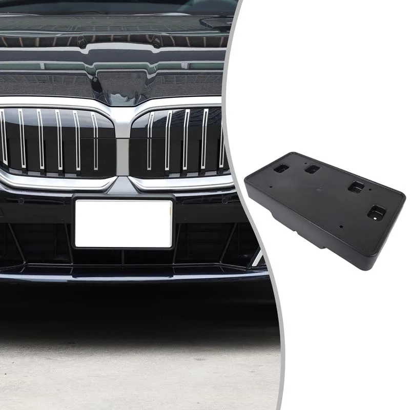 

1 шт. ABS черный для BMW 5 серии G60 2024 + Стайлинг автомобиля, передний номерной знак, аксессуары для внешней модификации автомобиля (версия для США)