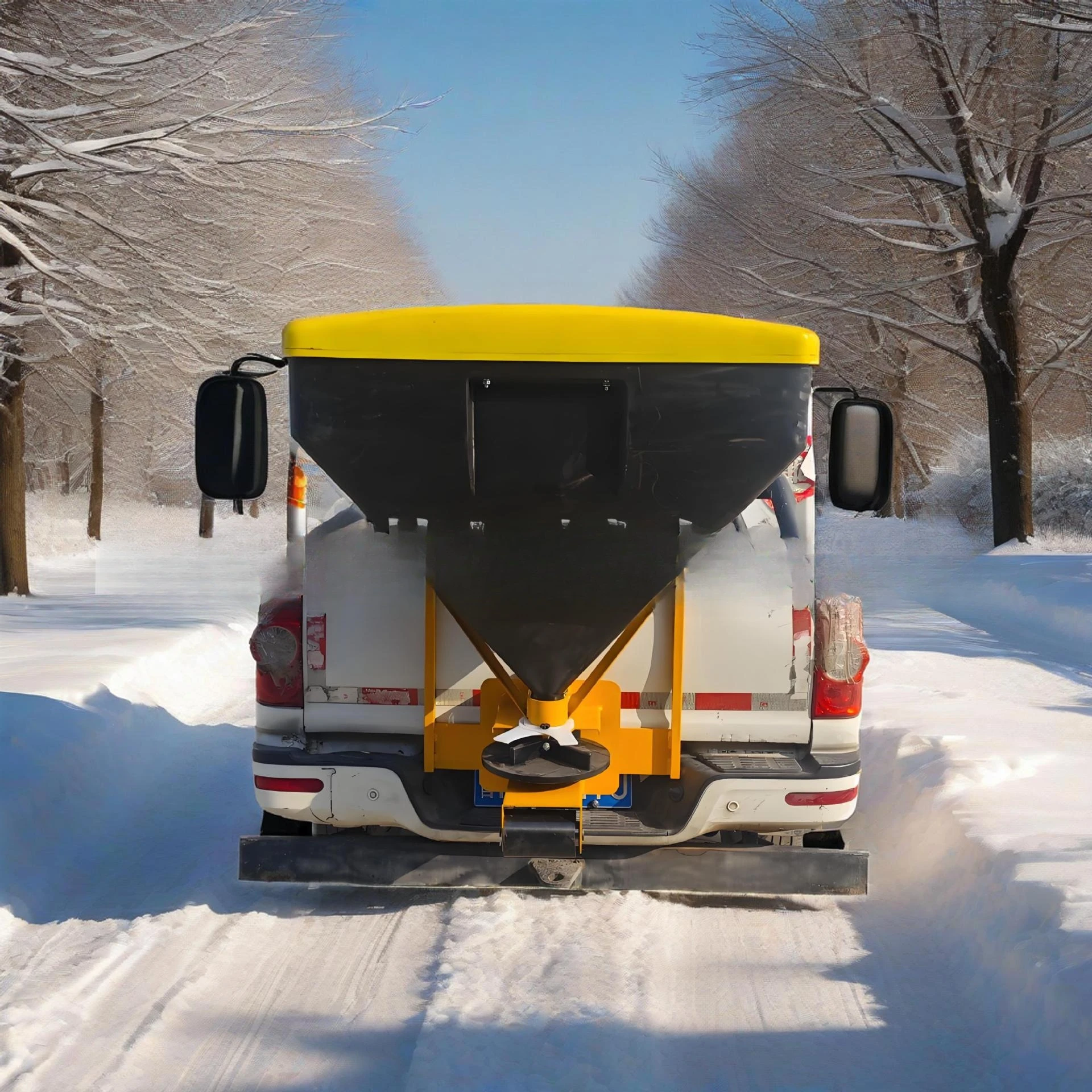 Vehicle-mounted snow melting agent spreader Rear hanging salt spreader