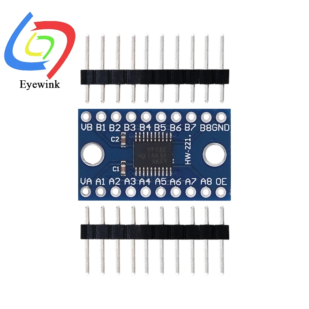 TXS0108E وحدة تحويل المستوى المزدوجة الكاملة عالية السرعة 8 بت محول جهد ثنائي الاتجاه