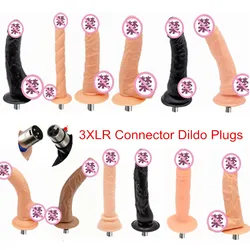 Sex Machine Dildo Attachments 3XLR Connector 22cm Long Penis Female Masturbation Sex Toys Men Anal Plug Women Dildo Plugs 18+