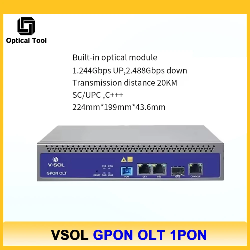 VSOL 1PON GPON OLT ONU ONT 1:128 SFP 7db Модуль 10G Uplink C+ совместим с WEB-управлением MINI GPON OLT 1-портовый совместимый с HUAWEI VSOL 1PON GPON OLT ONU ONT 1:128 SFP 7db Модуль 10G Uplink C+ совместим с WEB-управлением MINI GPON OLT 1-портовый совместимый с HUAWEI