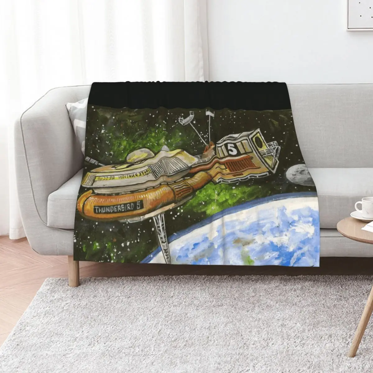 Thunderbird 5 from Thunderbirds Throw Blanket Sofa Quilt Quilt For Decorative Sofa Large Bed covers Soft Beds Blankets