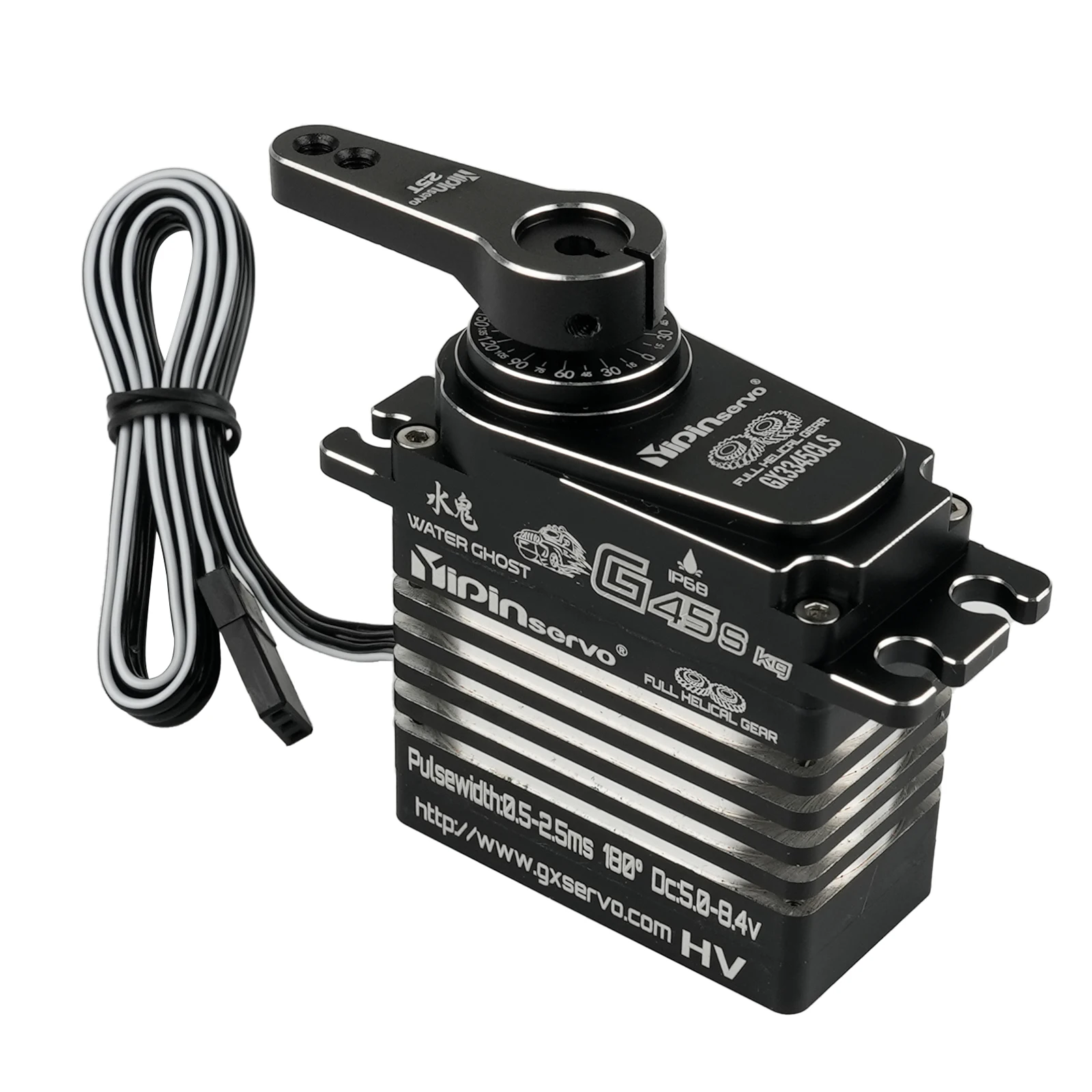 GXservo Coreless Digital Servo 45 กก.แรงบิดขนาดใหญ่เหล็กเกียร์โลหะ IP68 มอเตอร์กันน้ำสำหรับ 1/8 1/10 RC รถหุ่นยนต์ตีนตะขาบอะไหล่