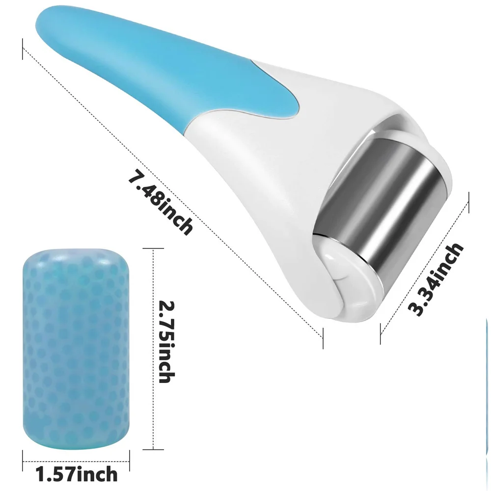 Massaggiatore con rullo di ghiaccio fresco per la pelle Rullo di ghiaccio in acciaio inossidabile Massaggio facciale Strumento di rilassamento Cura della pelle Rullo facciale di sollevamento di bellezza