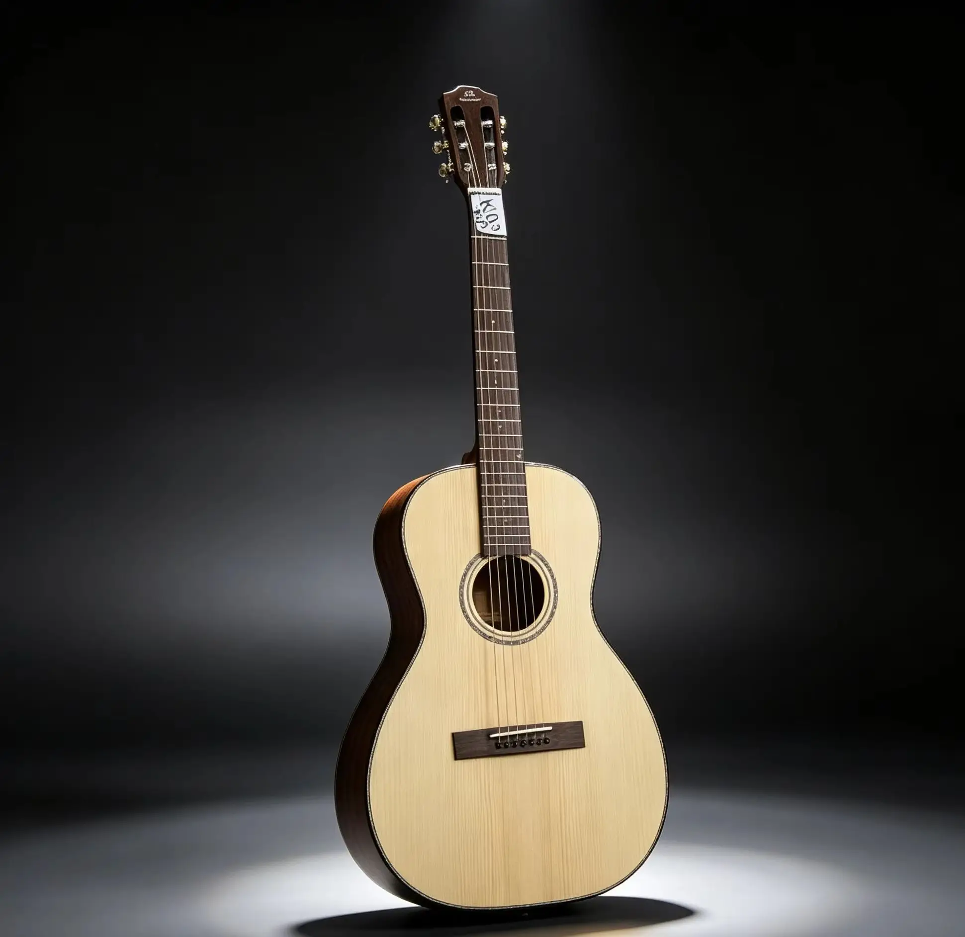 K103 Wesland 38 Inch All Solid Wood Parlor Acoustic Guitar Spruce Top Walnut Back Sides Steel String Folk Guitar