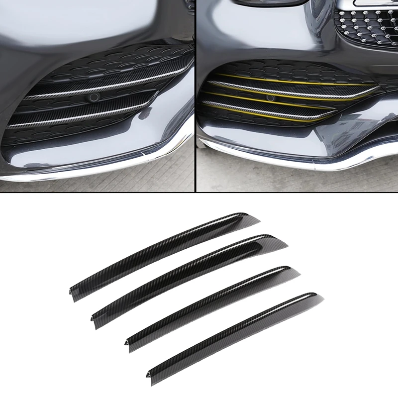 NEW-Carbon Fiber Front Bumper Fog Light Trim Spoiler For Mercedes-Benz GLC Coupe 2020 2021