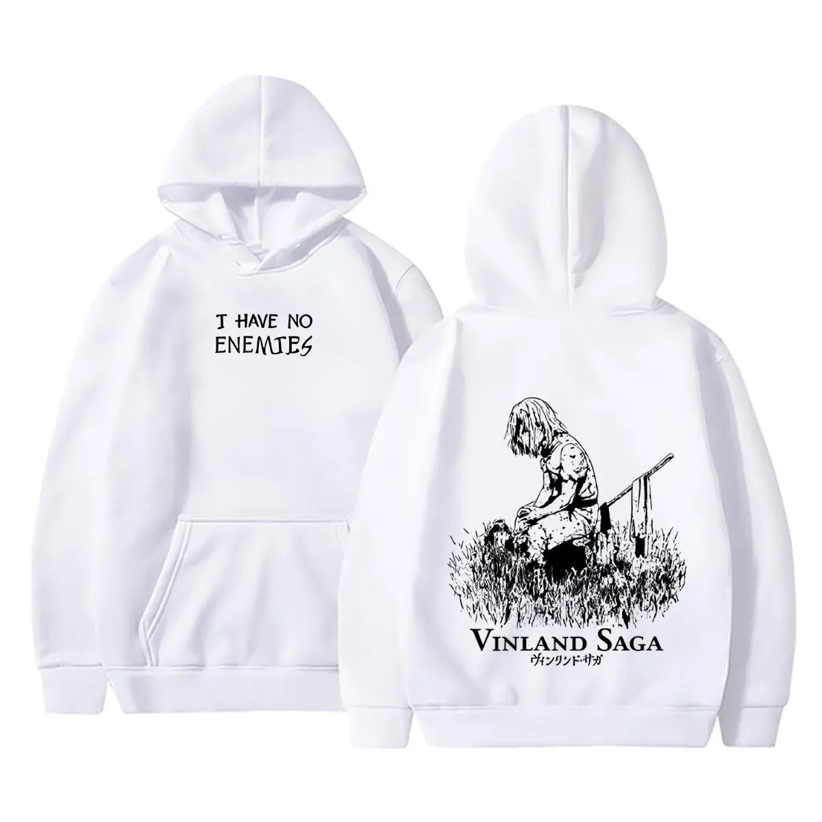 Anime Vinland Saga Thorfinn I Have No Enemies Graphic Hoodie Men's Women Manga Casual Oversized Hoodies Male Vintage Streetwear