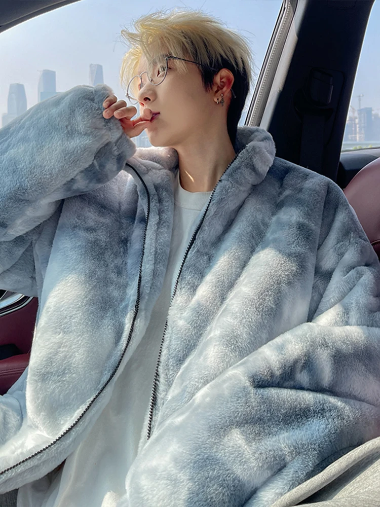 

Мужская зимняя куртка из американского окрашенного бархата с эффектом кроличьего меха, утепленная хлопком, теплая, премиум-класса, модная