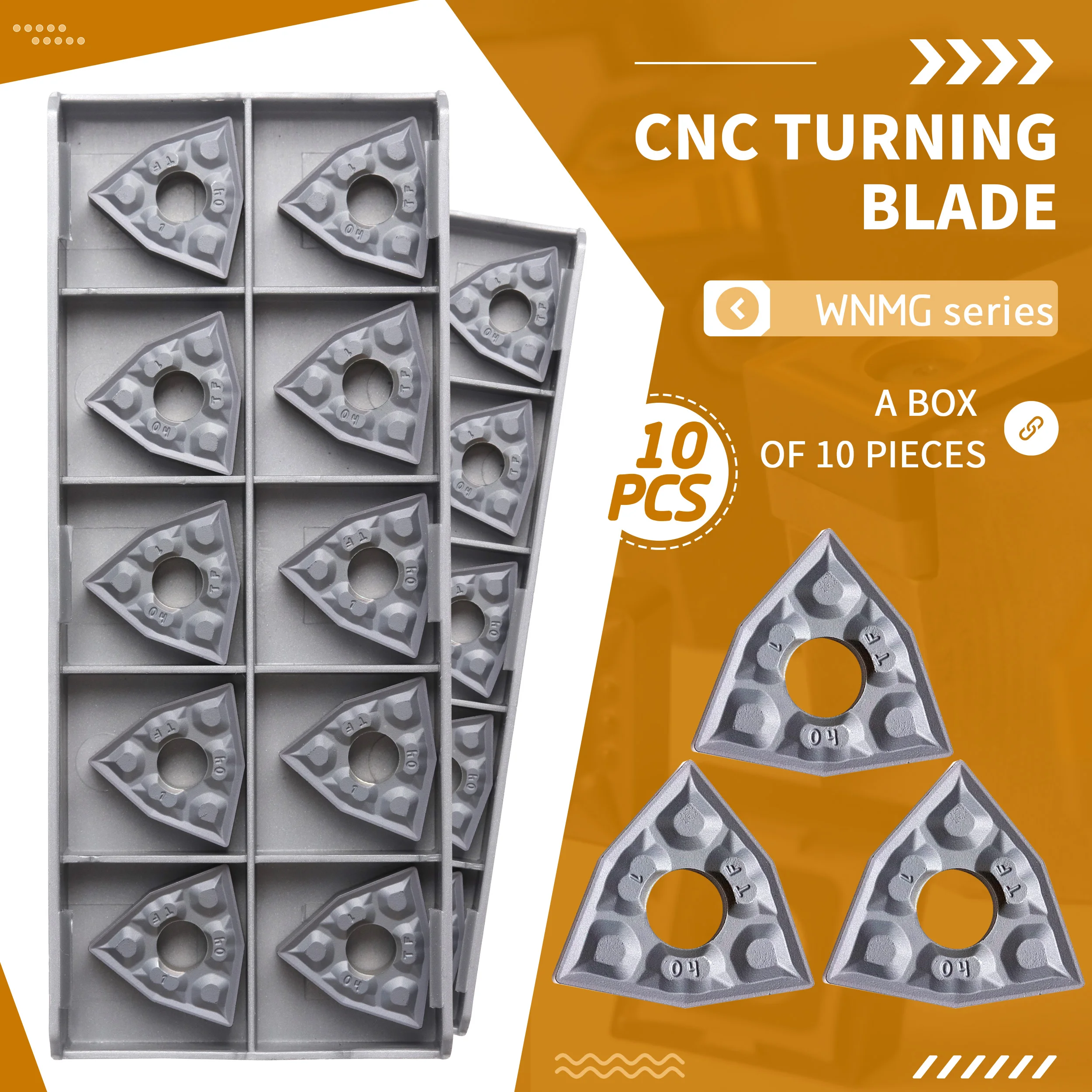 10Pcs WNMG080404-TF IC907 WNMG080408-TF IC908 CNC Lathe Hexagonal Peach Turning Tools Original Carbide Inserts Cut Good Quality