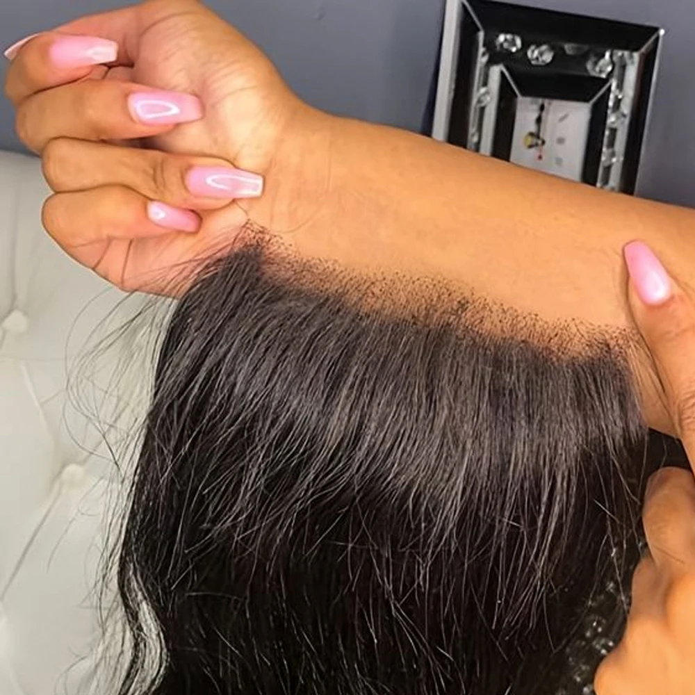 وصلات شعر مستقيمة من Megeen للنساء ، إغلاق دانتيل شفاف عالي الدقة ، انتزع مسبقًا ، خط شعر طبيعي ، لون أسود ، 4x4 ، 5x5 ، 6x6