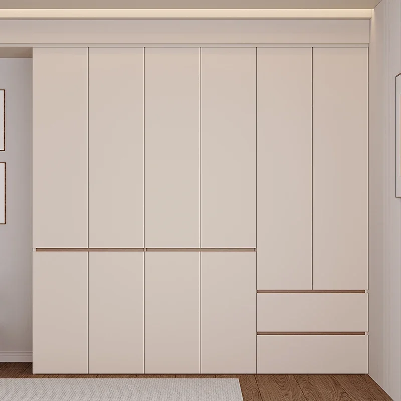 Armadio segmesso moderno e semplice per camera da letto bianco latte