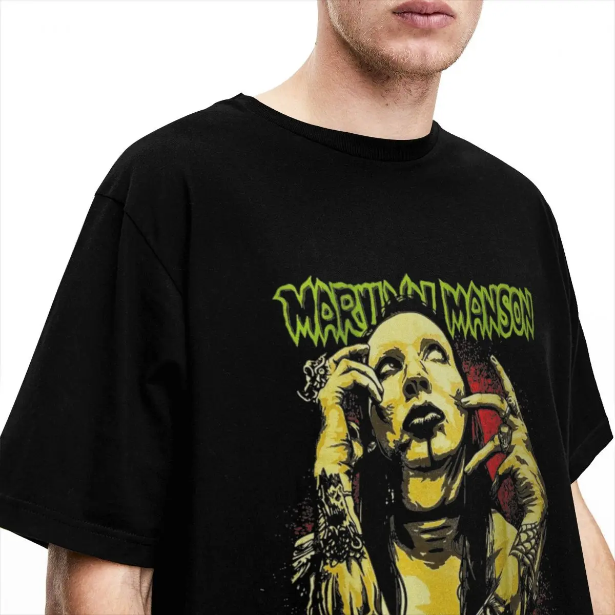 Fun Marilyn Manson Gothic Fans T-Shirts Men Women's Cotton Tees Shirt Printing Tops