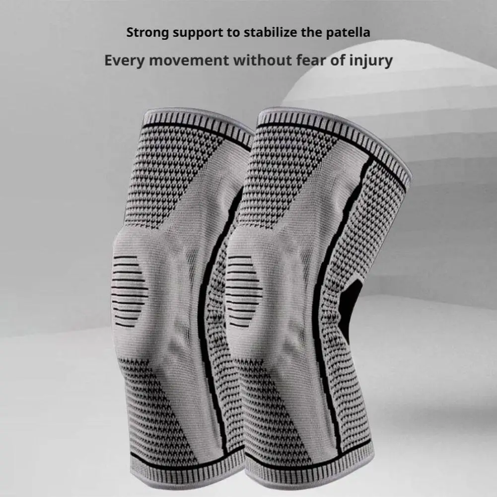 สนับเข่าแบบมืออาชีพ รองรับกระดูกสะบ้า ป้องกันหมอนรองกระดูก สนับเข่าสำหรับออกกำลังกาย วิ่ง ซิลิโคนป้องกัน O8V8