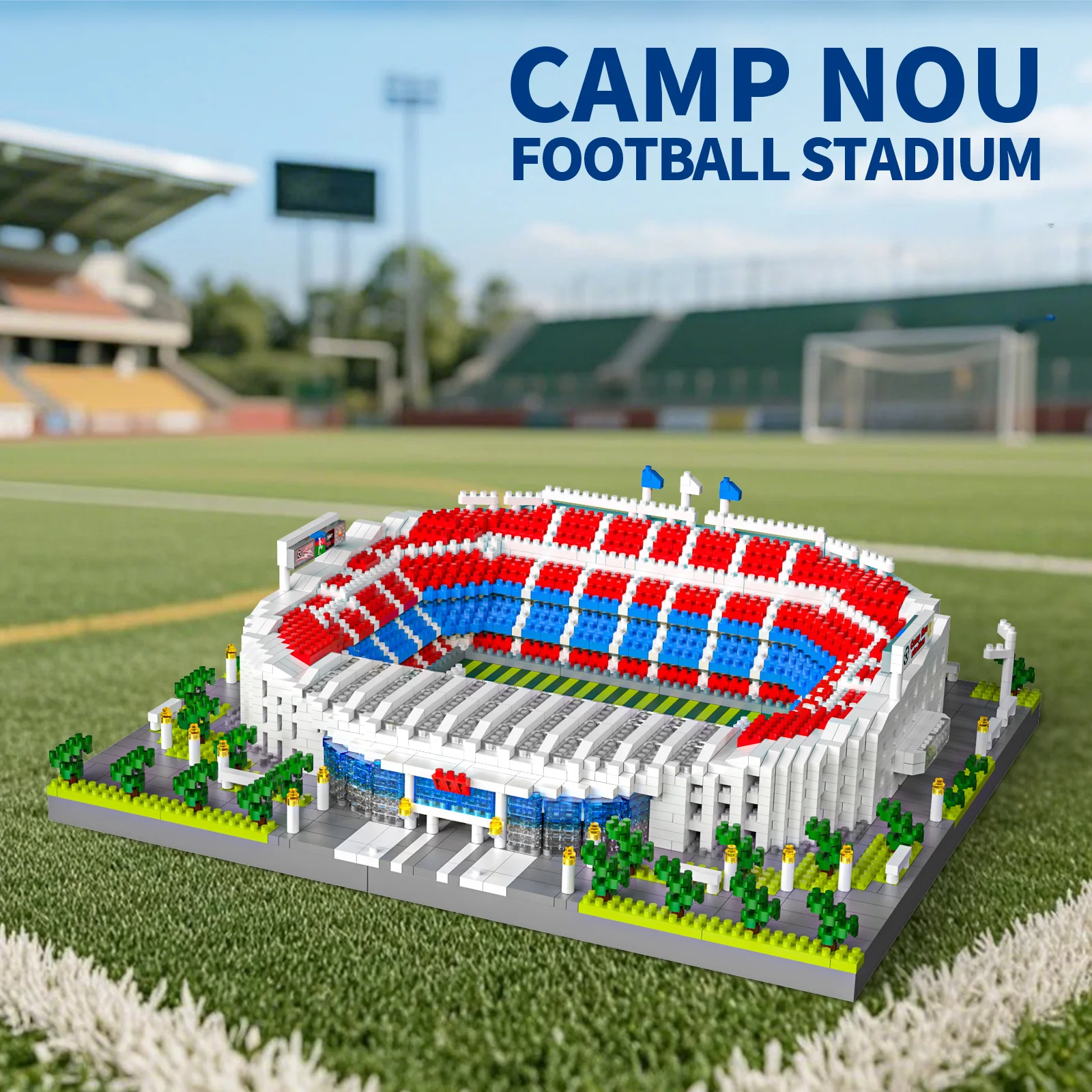 Real Madrid Bernabeu Stadium Building Blocks, oltre 3000 pezzi Kit modello 3D per adulti, regalo di calcio su larga scala fai-da-te per la decorazione della casa dei fan