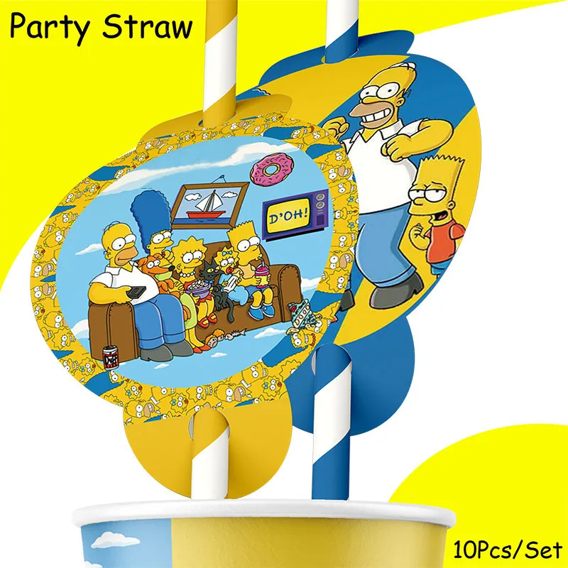 Simpsons Disposable Decorations Sets of Napkins Plates for Birthday Childrens Day Dinner Gather Baby Shower Farewell Dance Party