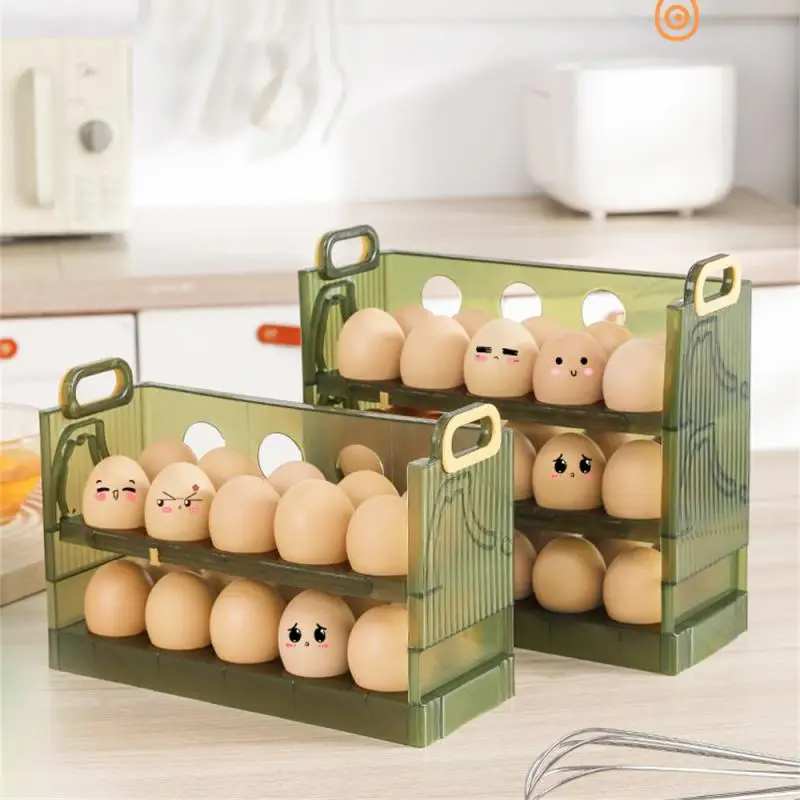 Refrigerator Side Door Egg Rack Flip up Countertop Egg Rack Storage Box Drawer type Storage Box Large capacity Storage Container