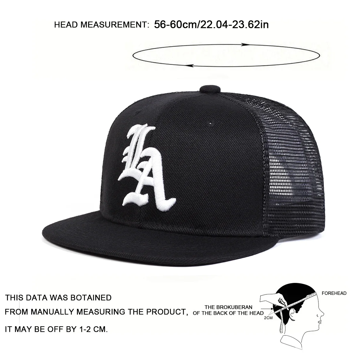 للجنسين القوطية رسالة LA التطريز الهيب هوب صافي القبعات الربيع الصيف في الهواء الطلق قابل للتعديل قبعات البيسبول عادية واقية من الشمس قبعة قبعة