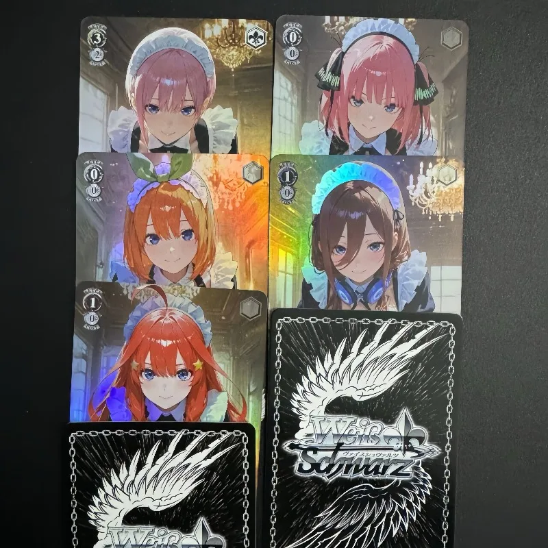 The Quintessential Quintuplets Black Dress Girls Miku Nakano Flash Card Yotsuba Nakano Itsuki Nakano ACG Goddess Anime Game Card