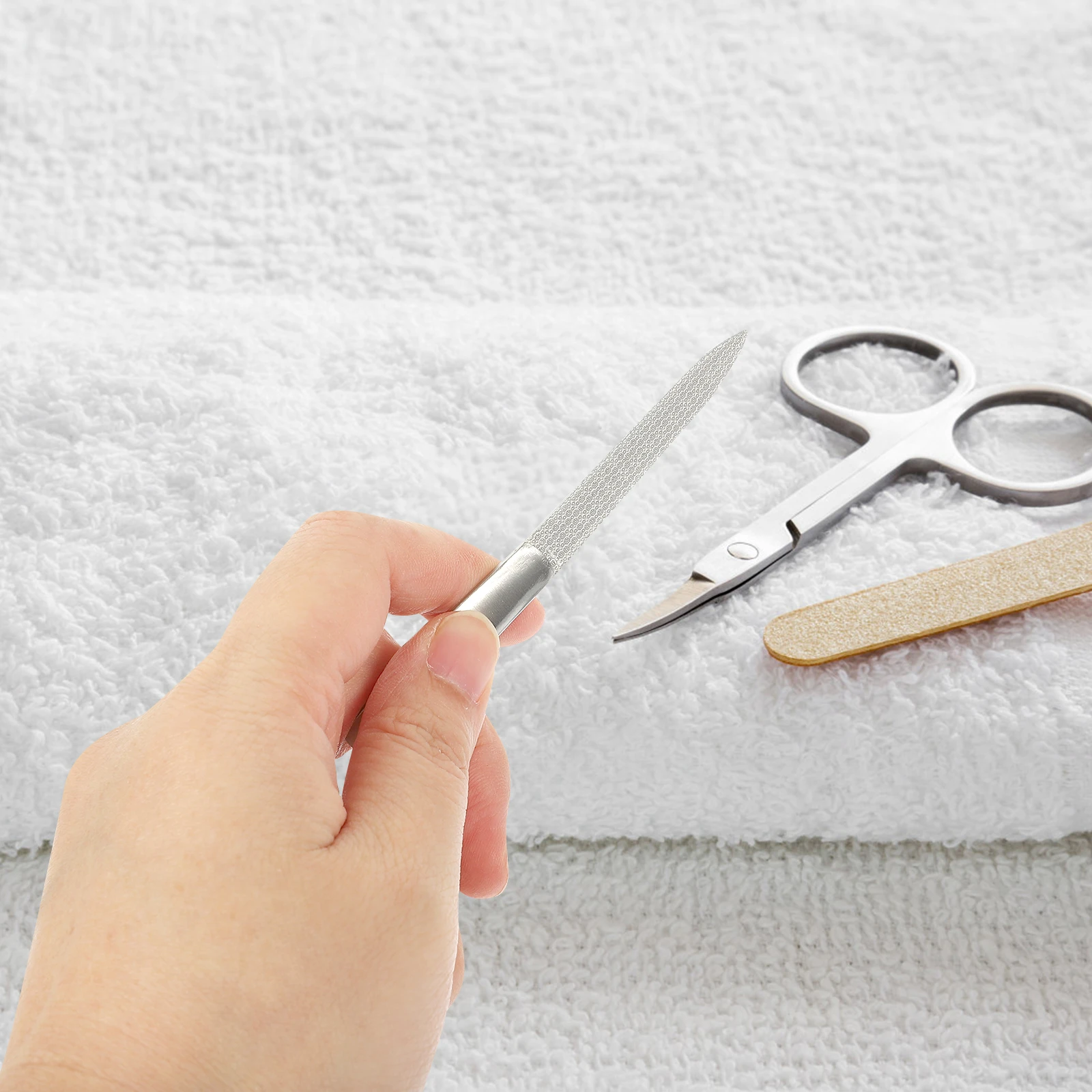 

6Pcs Nail File Compact Stainless Steel Manicure Art Tools Nail Repair Shaping Smooth Fingernail Files Practical Set