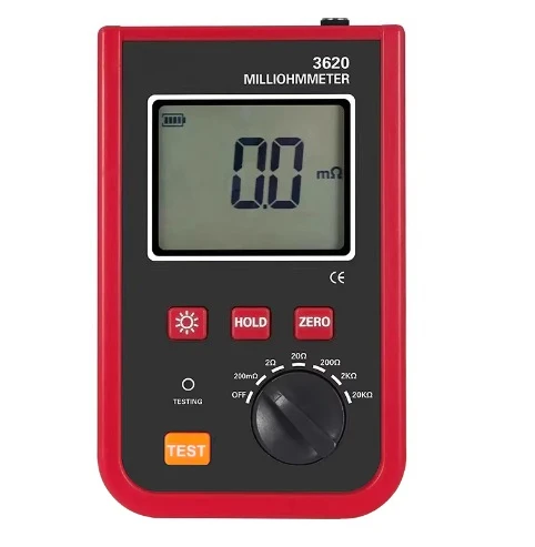 Portable DC Low Resistance Tester ETCR3620 1.2A 20kΩ 4-Wire Kelvin Method 2-Channel AC/DC for Industrial Electrical Testing