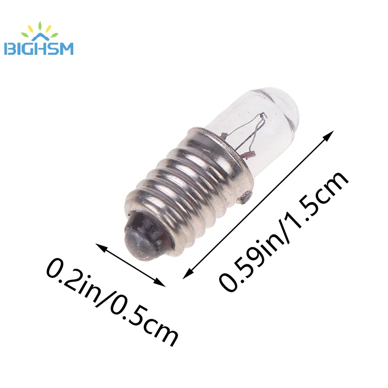 10 unids/lote Mini bombilla de luz indicadora E5 boca de tornillo bombilla de luces en miniatura 6,3 V/12V/24V 0.1A bombilla pequeña lámpara de señal cuenta