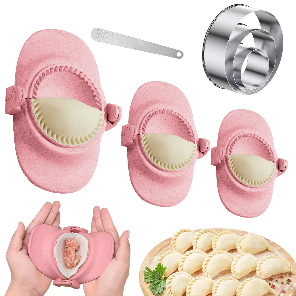 7/14/21Pcs Dumpling Maker, Dumpling Press 3 Sizes Empanada Maker, Dumpling Mold Manual Chinese Dumpling Cutter, Empanada Press