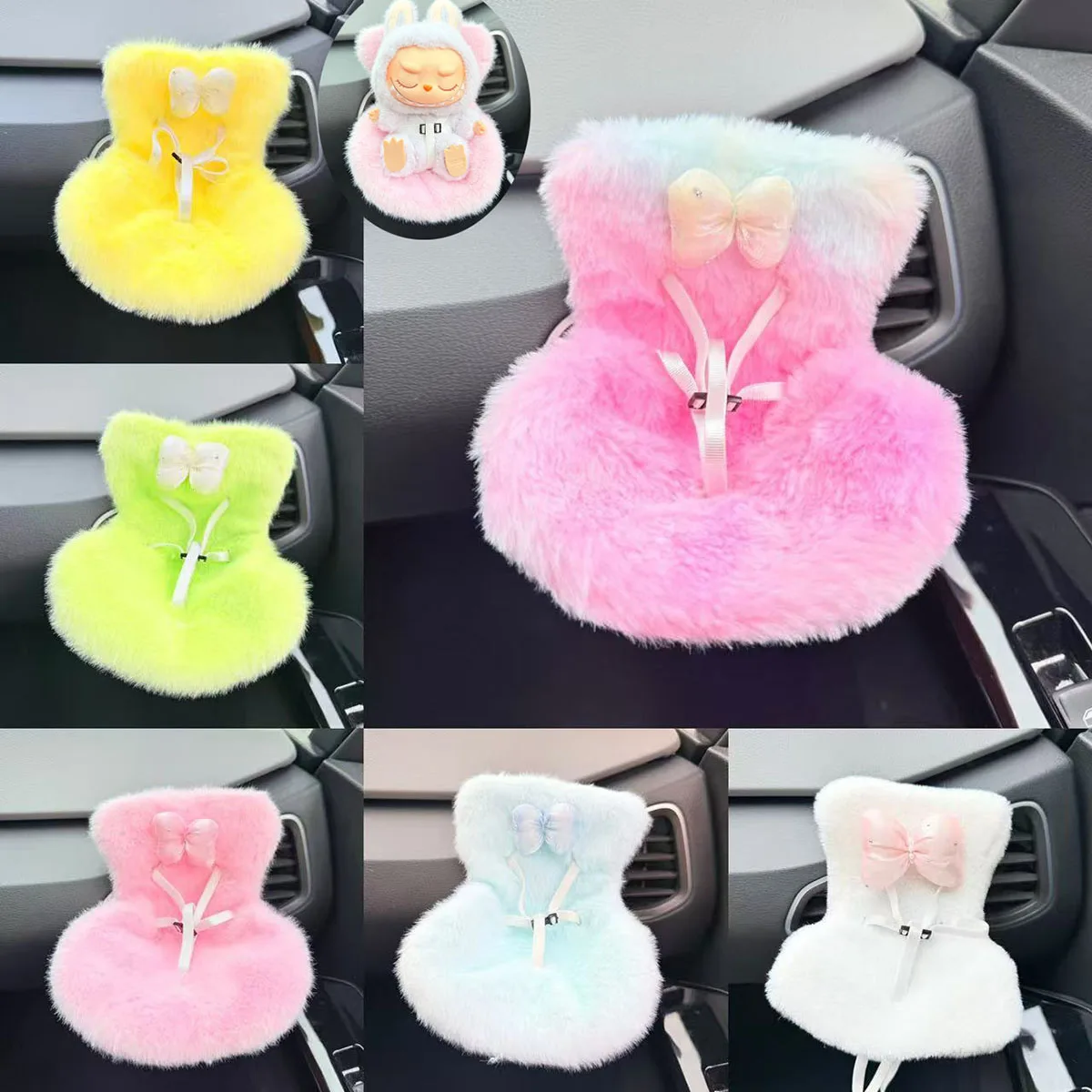 

15-17cm Car Doll Seat For Labubu Doll Safety Seat Cute Doll Air Outlet Aromatherapy Decoration Car Interior Decoration
