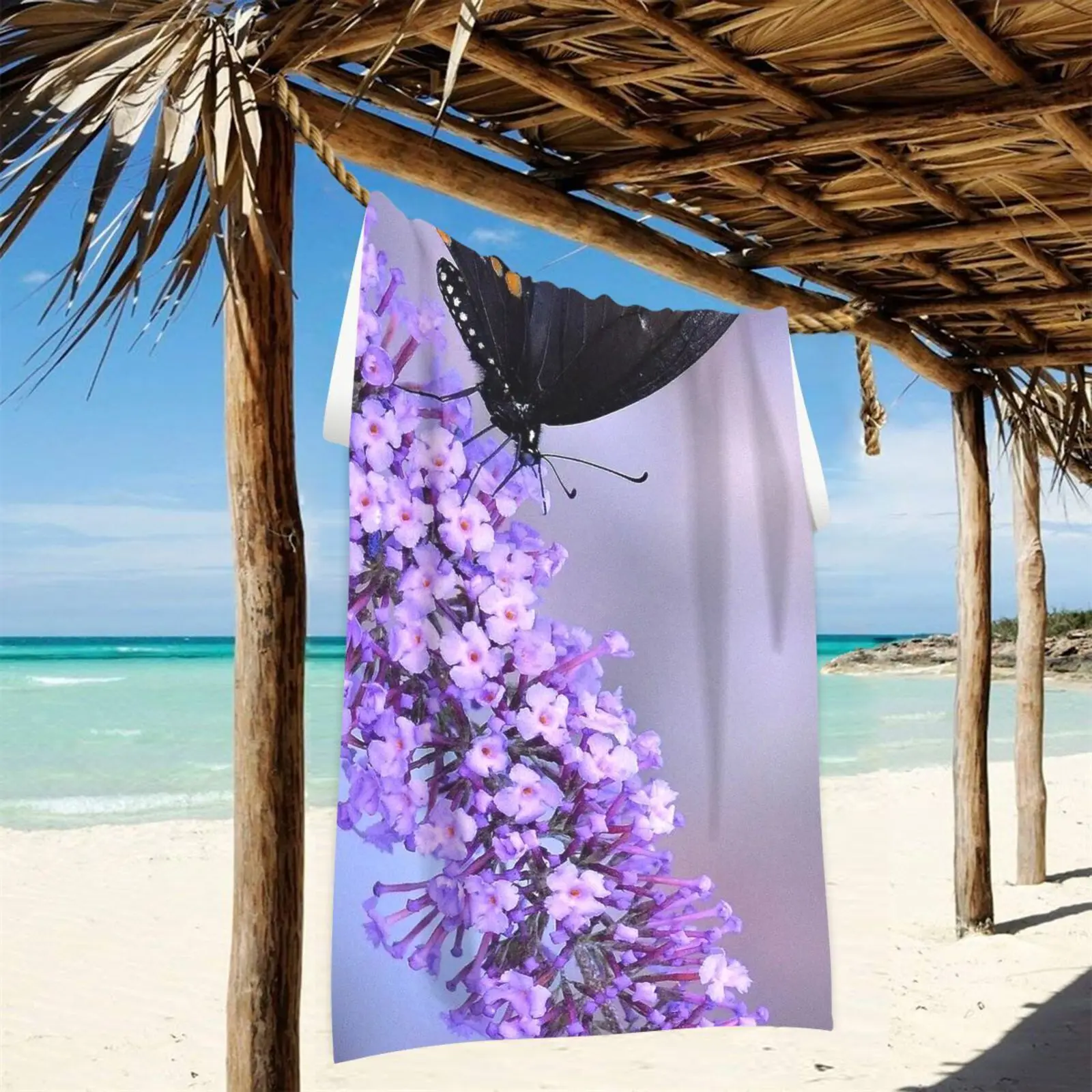 New Butterfly print QuickdryTowelsSoft YogaSwimmingEasy tocarry Beach towelsLight breathable absorbent,beach towe CampingTowels