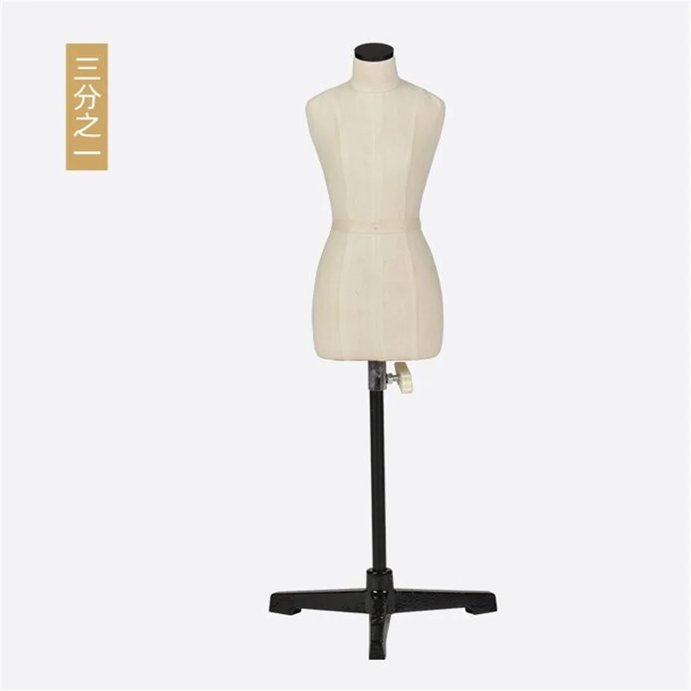 Fabric Female Cloth Art Mannequin, Large Body, Flexible Student Sewing, Wood Base, Jersey Bust, Adjustable Rack, Can Pin E225