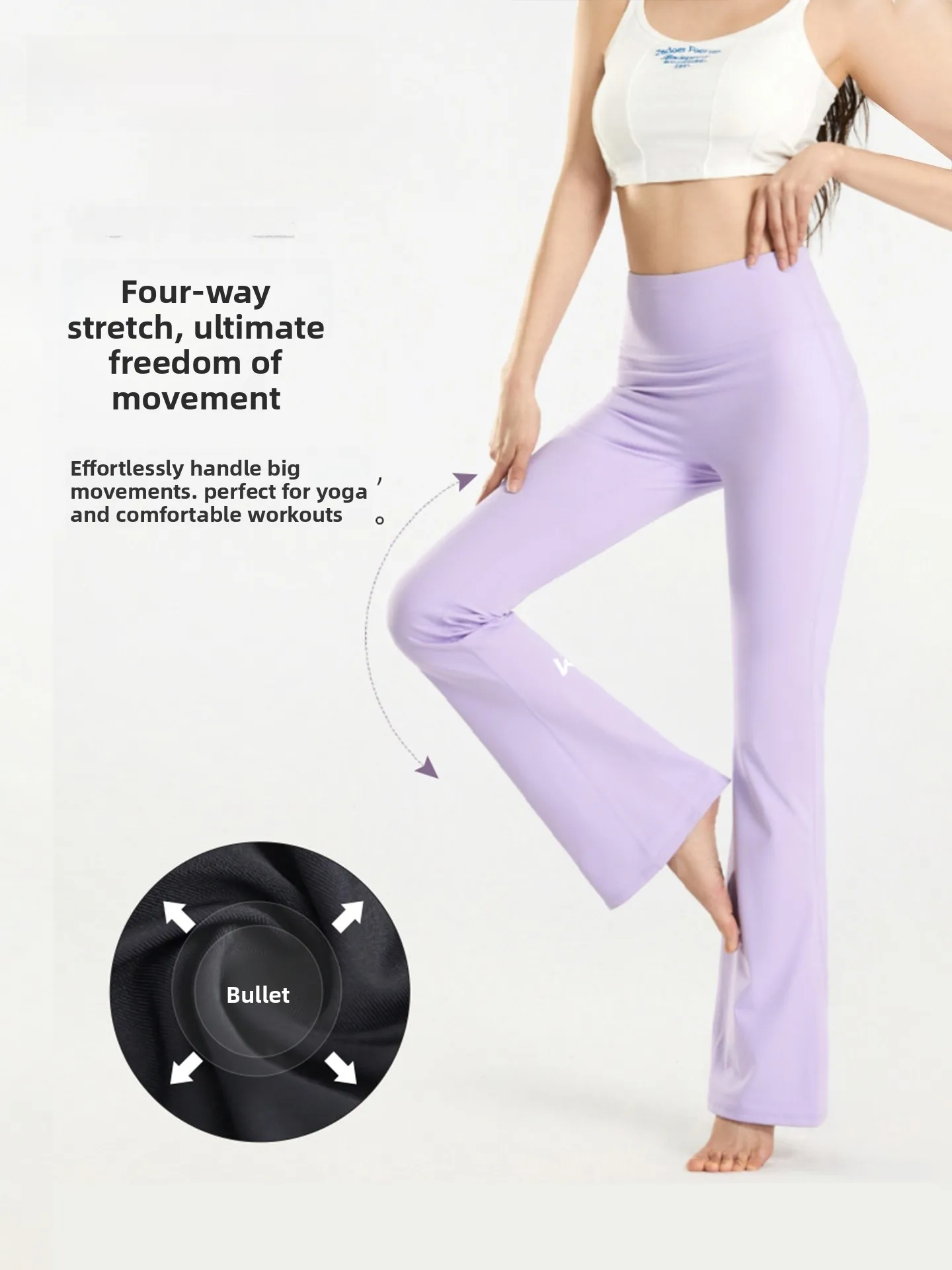 

Женские спортивные брюки с высокой талией для йоги и бега, микро-клеш, для пилатеса, с эффектом подтяжки ягодиц, длинные