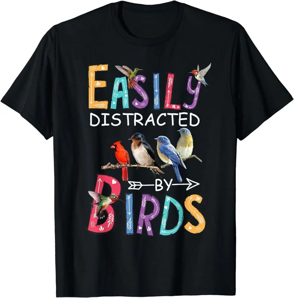 Easily Distracted By Birds Funny Bird T-Shirt Unisex T-shirts Cotton Luxury Brand Vintage Oversized