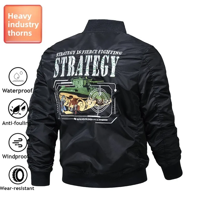 

Mens MA1 Bomber Jacket Spring Autumn American Style Embroidered Baseball Coat Soft Shell Sportswear Windproof Tactic Outerwear