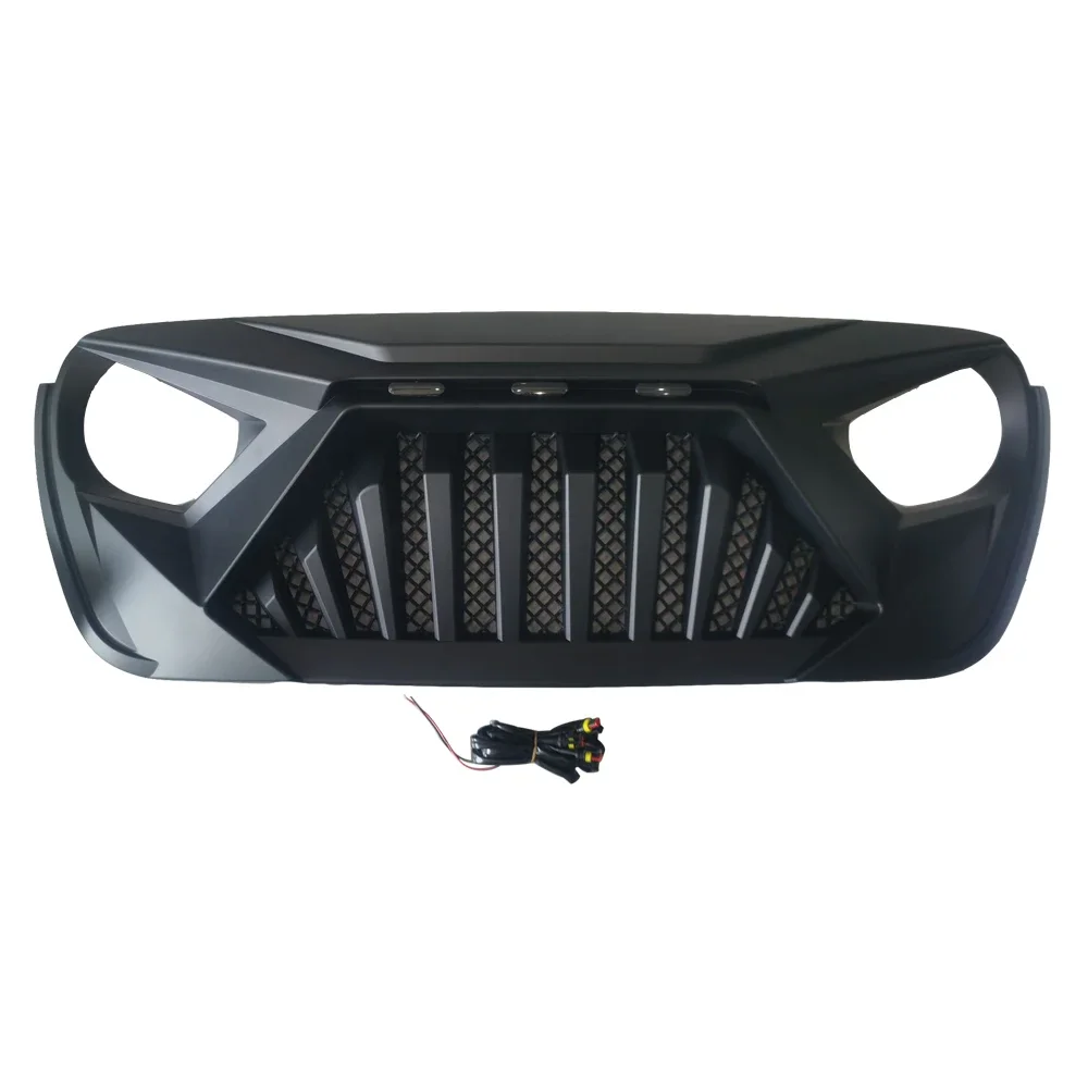 SXMA JL1281 Front Grill Grids Black Car Body Kit Accessories Bumper Parts Front Grill For Jeep Wrangler JL 18+