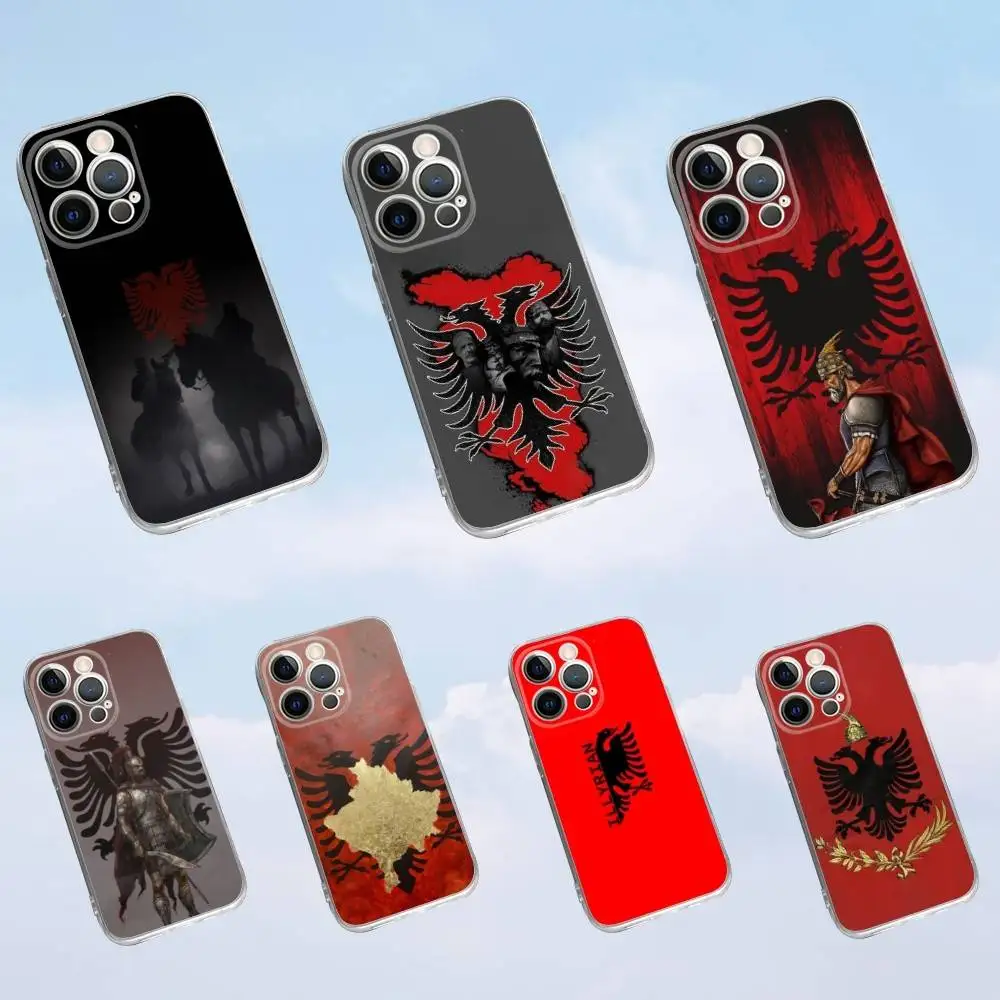 

A-Albanians banner Phone Case For iPhone 16,15,14,13,12,11 Pro,Max,Plus,X,XS,XR,SE,Mini Transparent Silicone Soft