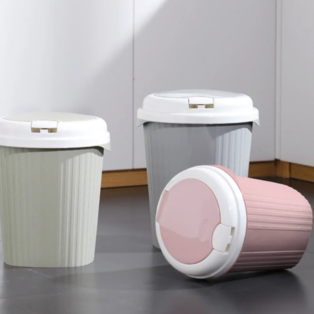 

Press Type Trash Can Thickened Non-Slip Base For Kitchen Bathroom Office Bin Rubbish Basket Garbage Container