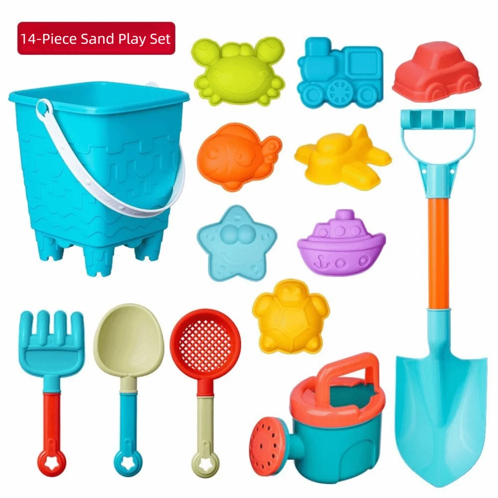 Outil de creusement, seau en plastique, jouets de plage, grande pelle, couleur aléatoire, jeu d'eau, bouteille d'arrosage, outils pour enfants, été en plein air
