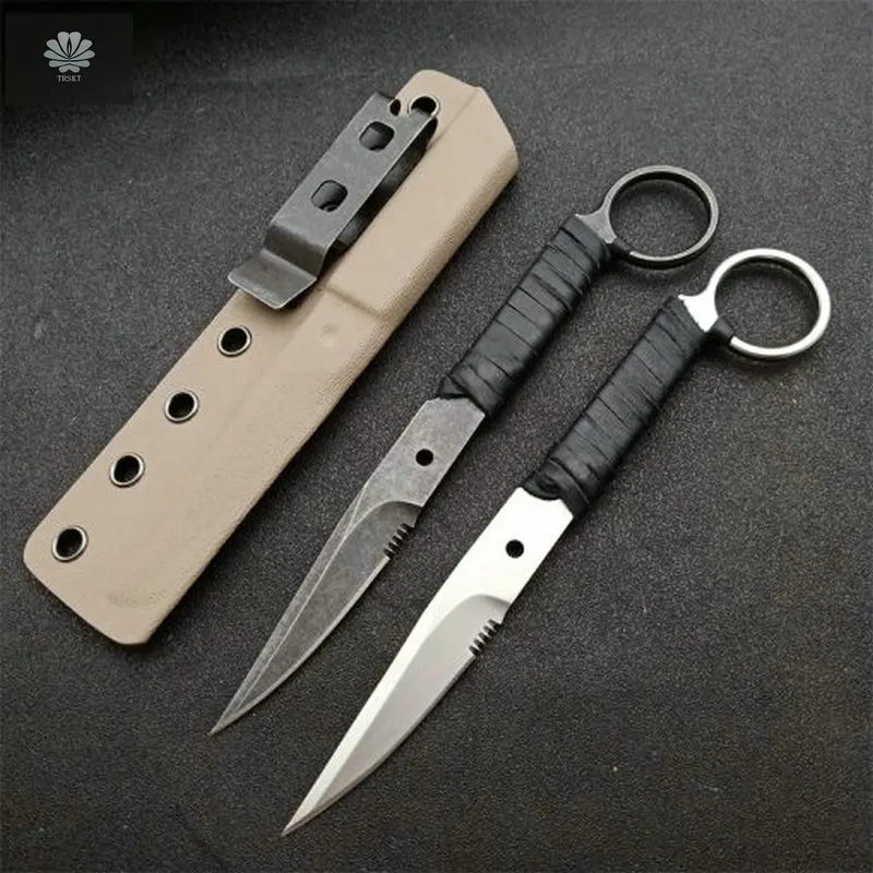 Trskt 440c Neck Knife Camping Kitchen Tool Outdoor Rescue Survival Pokcet Knives Hunting EDC Tool With Kydex Dropshipping