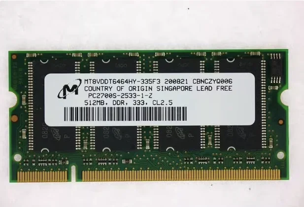 

Память ноутбука MT8VDDT644HY-335F3 PC2700S-2533-1-Z 512 МБ DDR