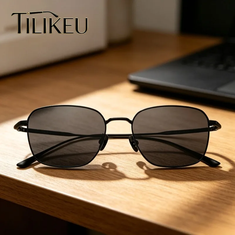 

New Ultra-Light Pure Titanium simple Square Polarized Sunglasses Trendy Luxury Unisex Sunglasses Outdoor Driving Fishing UV400