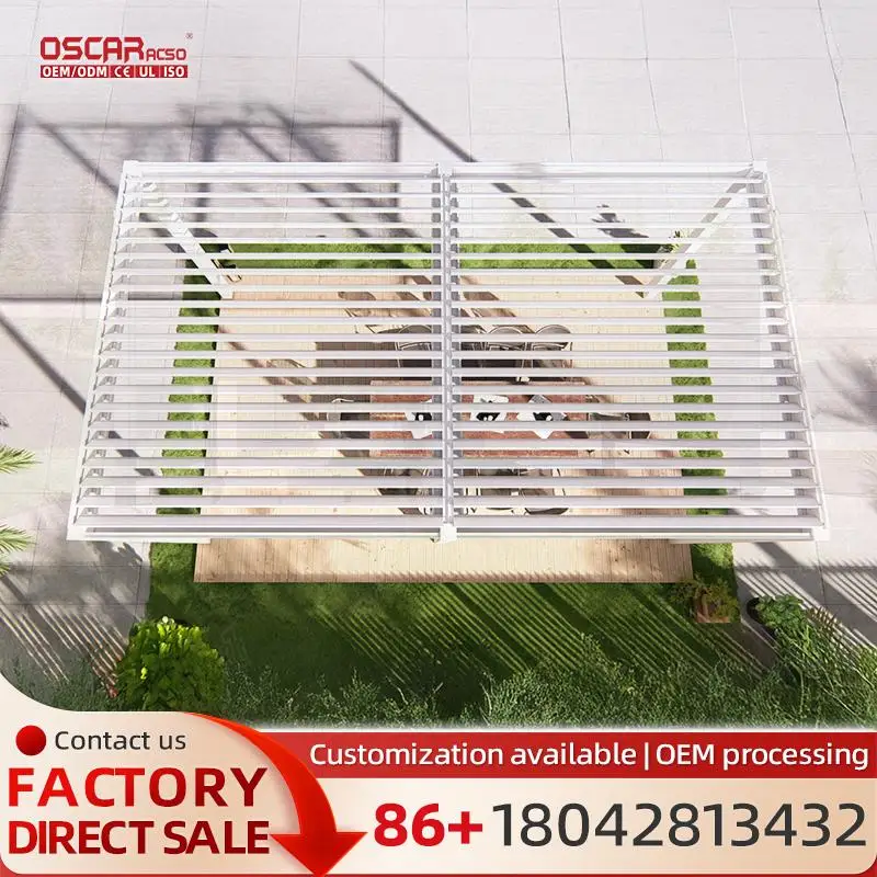 

Наружные водонепроницаемые электрические жалюзи на крышу бассейна, алюминиевые биоклиматические для заднего двора, сада, патио, перголы