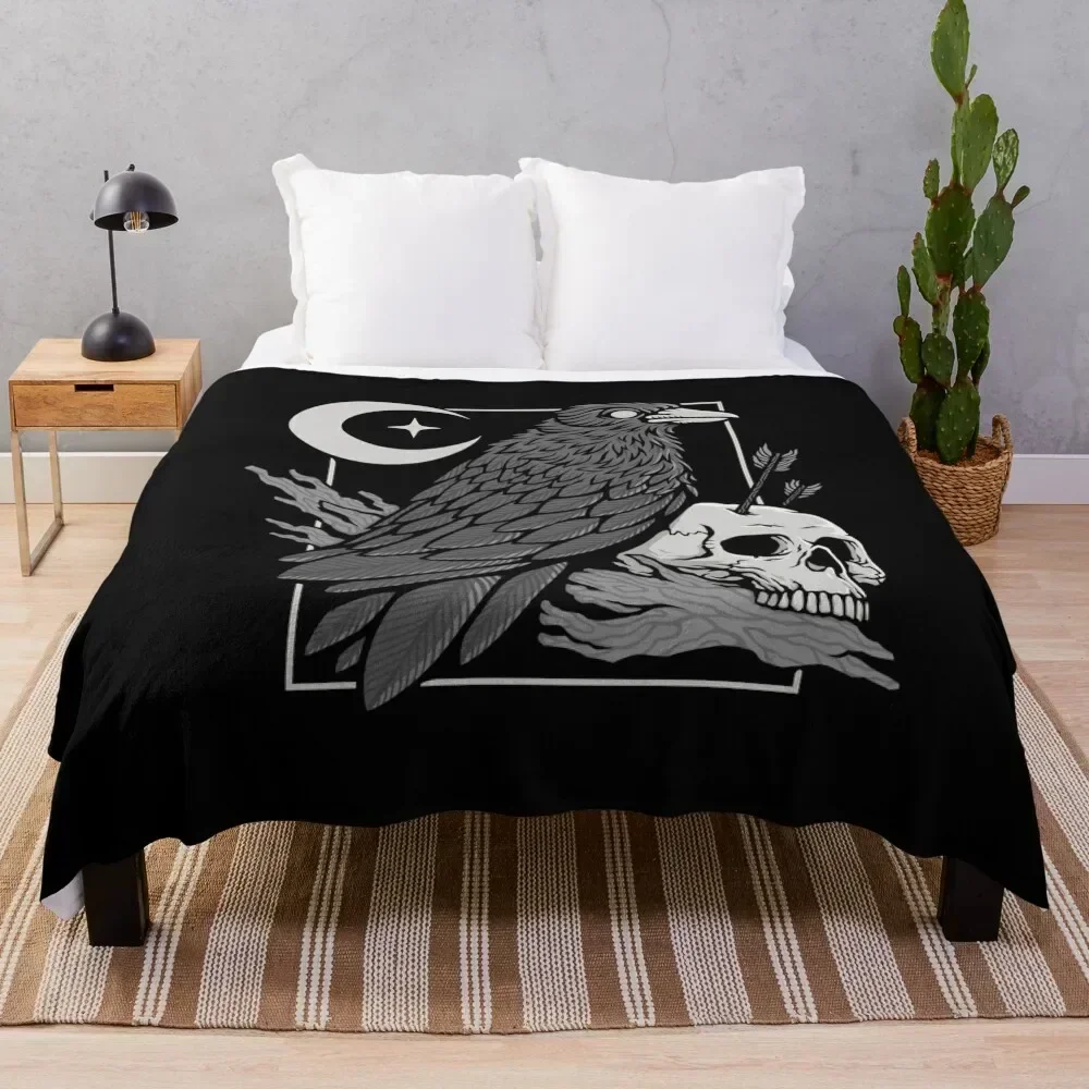 

Night Raven Throw Blanket Anti Shedding Soft Fuzzy Blanket for Home