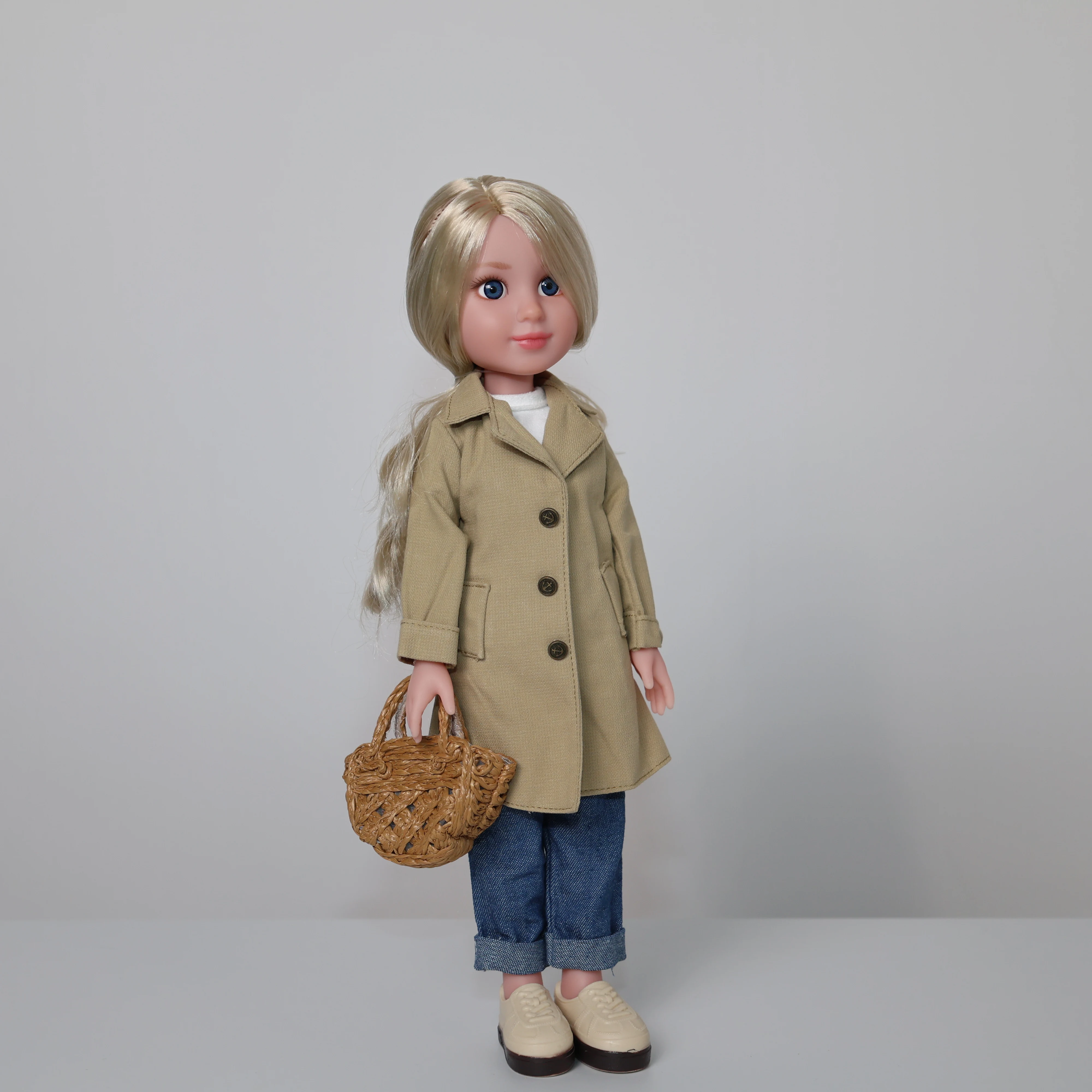 ตุ๊กตาขนาด 14 นิ้วสำหรับเด็ก ตุ๊กตาขยับได้เหมือนจริง บรรจุในถุง OPP ของขวัญวันเกิดสำหรับเด็กผู้หญิง