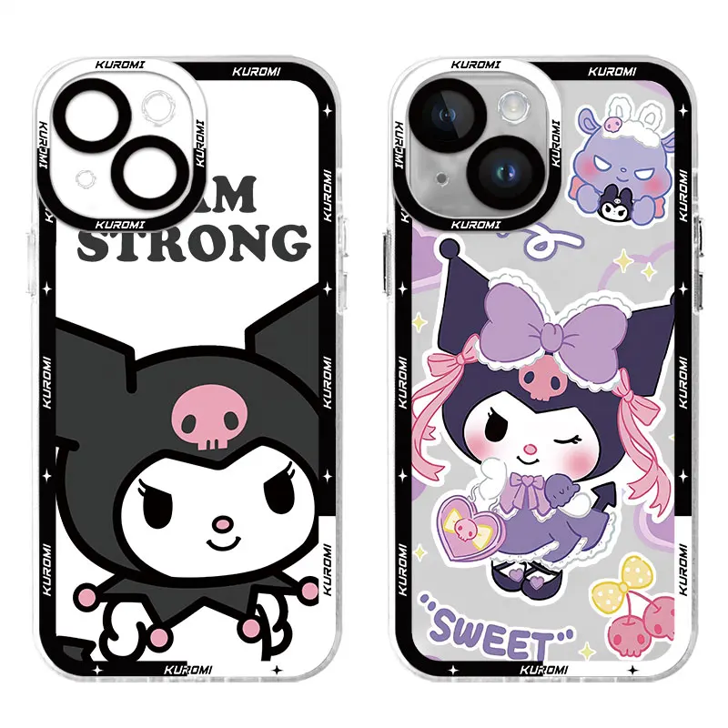 Etui na telefon Apple iPhone 11 13 15 14 Pro Max 12 Mini 7 8 Plus XR X XS SE 6 6S Angel Eye Shell Bumper Funny Cute Kuromi