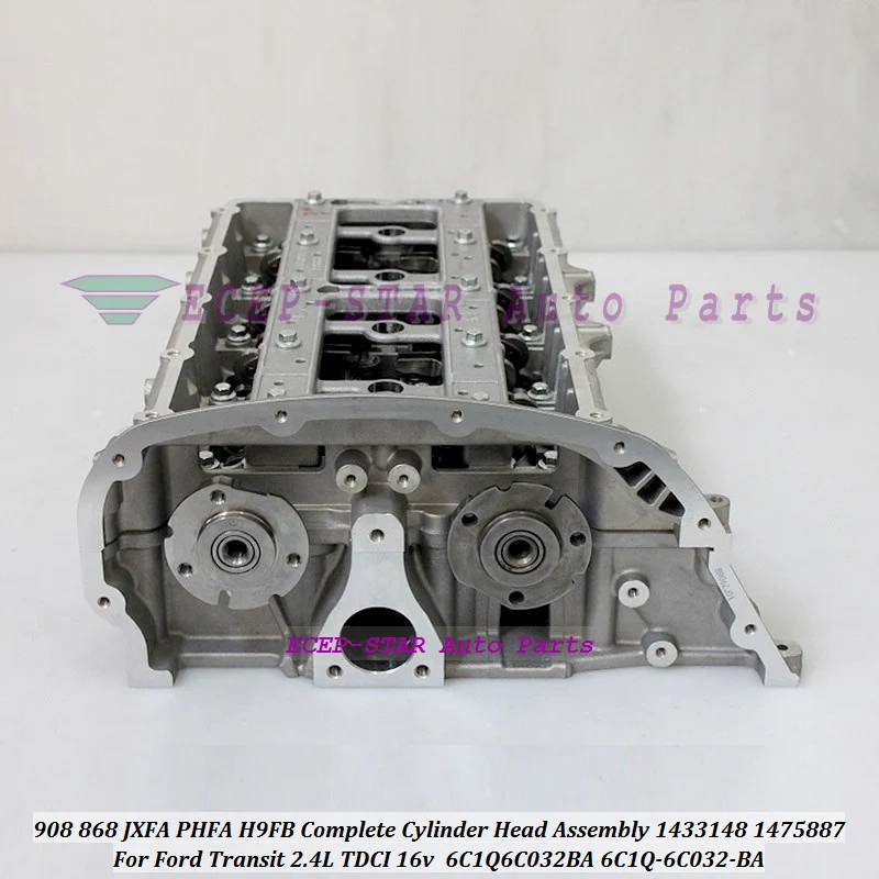 

1433148 908 868 JXFA PHFA H9FB Complete Cylinder Head Assembly 1475887 6C1Q6C032BA 6C1Q-6C032-BA For Ford Transit 2.4L TDCI 16v